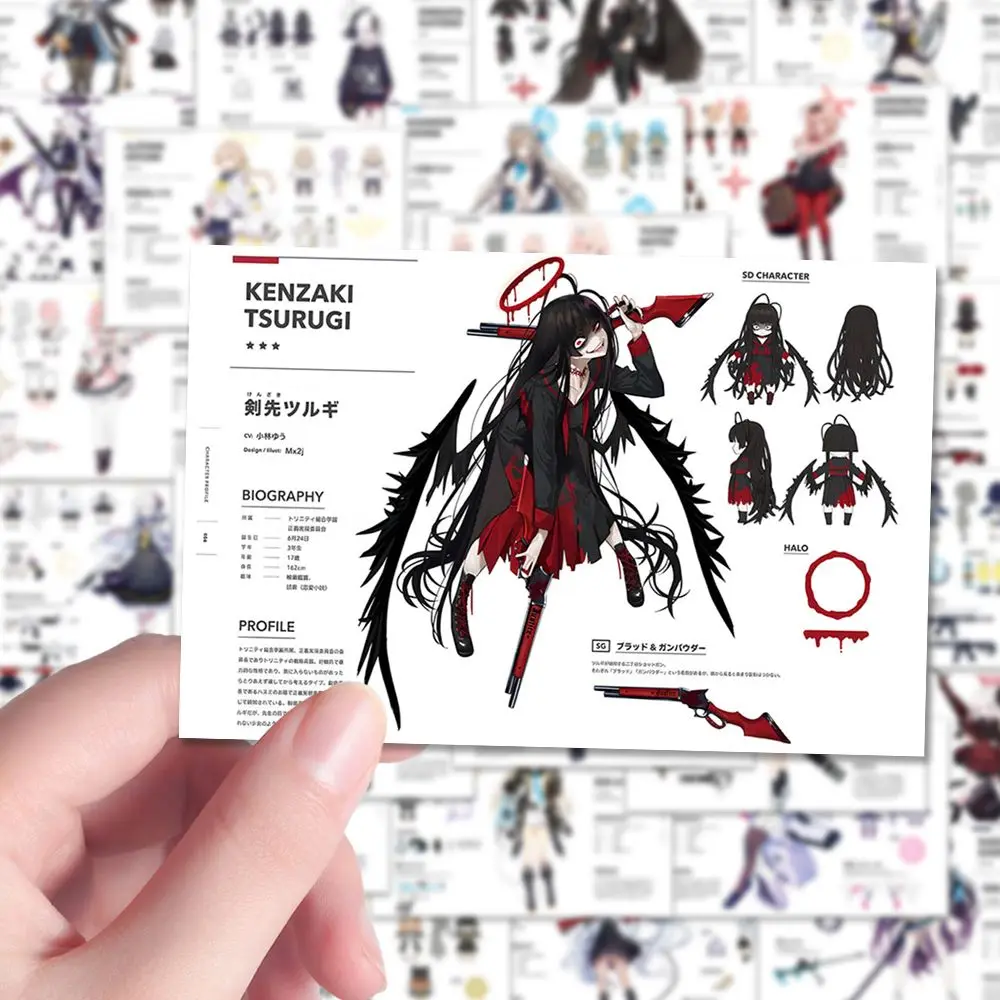 48Pcs Game Anime Stickers Cartoon Decal Blue Archive Takanashi Hoshino Laptop Phone Bike Car Waterproof stickers Gift