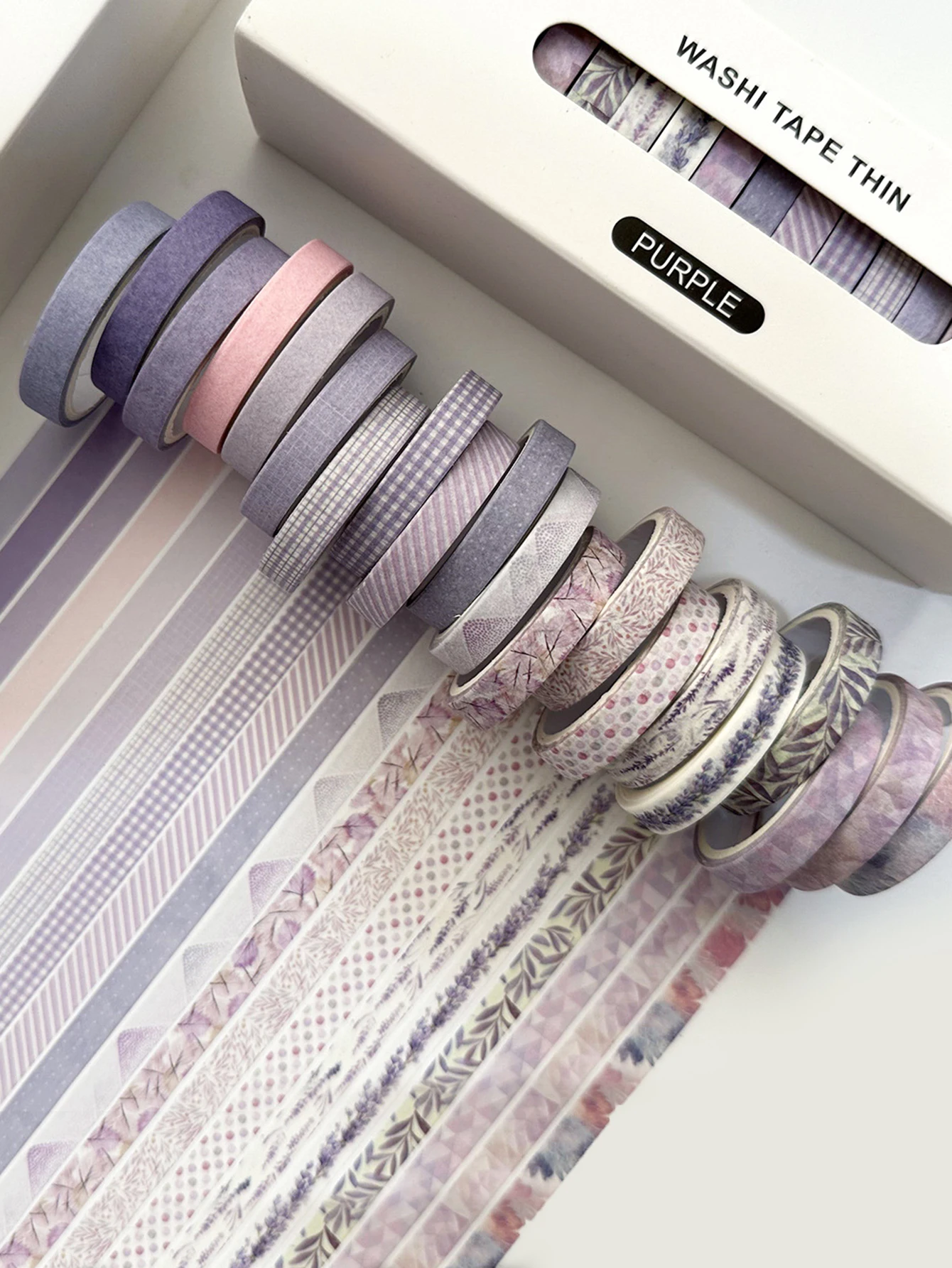 20 Rolls Of Thin Strips Of Washi Tape Box, Delicate Flowers, Plant Patterns, Handbook Tape, Student Diary Decoration, Creative W