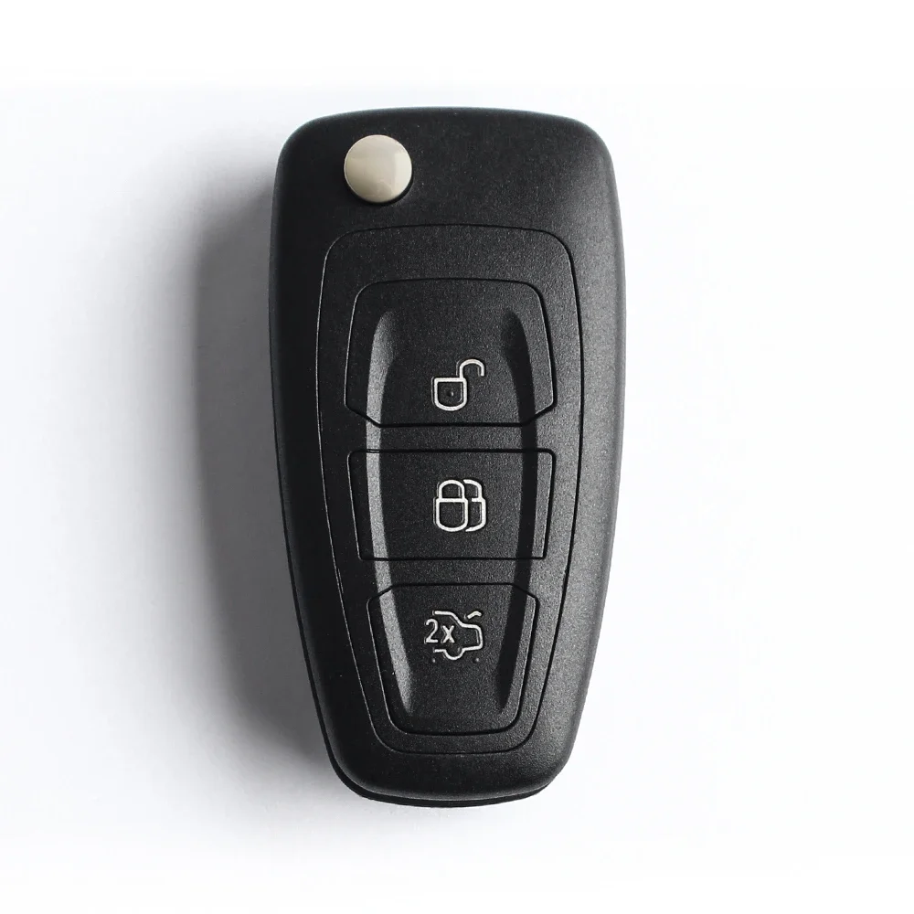 KEYYOU 434MHz Replacement Car Remote Flip Key ASK / FSK Fob 3 Button For Ford C-Max S-Max Focus MK3 Grand Mondeo 2010-2018 HU101