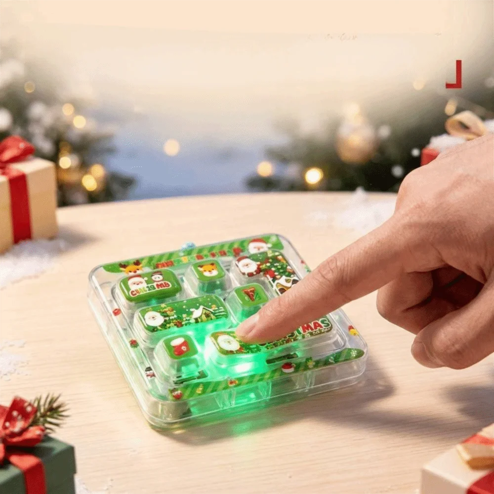 Stylish 7-key Stress Relief Decompression Clear Key Sounds Keychain Press Button Gifts Light-Up Edition Keyboard Bag Pendant