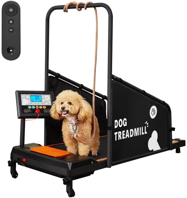 Máquina para correr para perros pequeños y medianos, de poco ruido y uso en interiores con pantalla LCD y control remoto