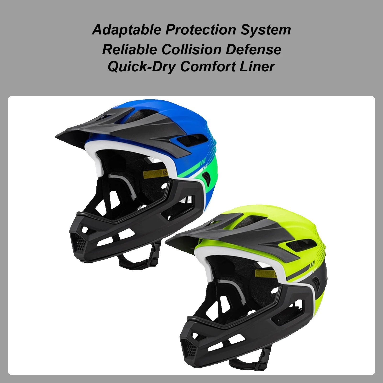 

Full Face Bike Helmet Biking Head Protection Shock Absorption Cycling Helmet for Bicycle Motocross Motorcycle Scooter Mountain