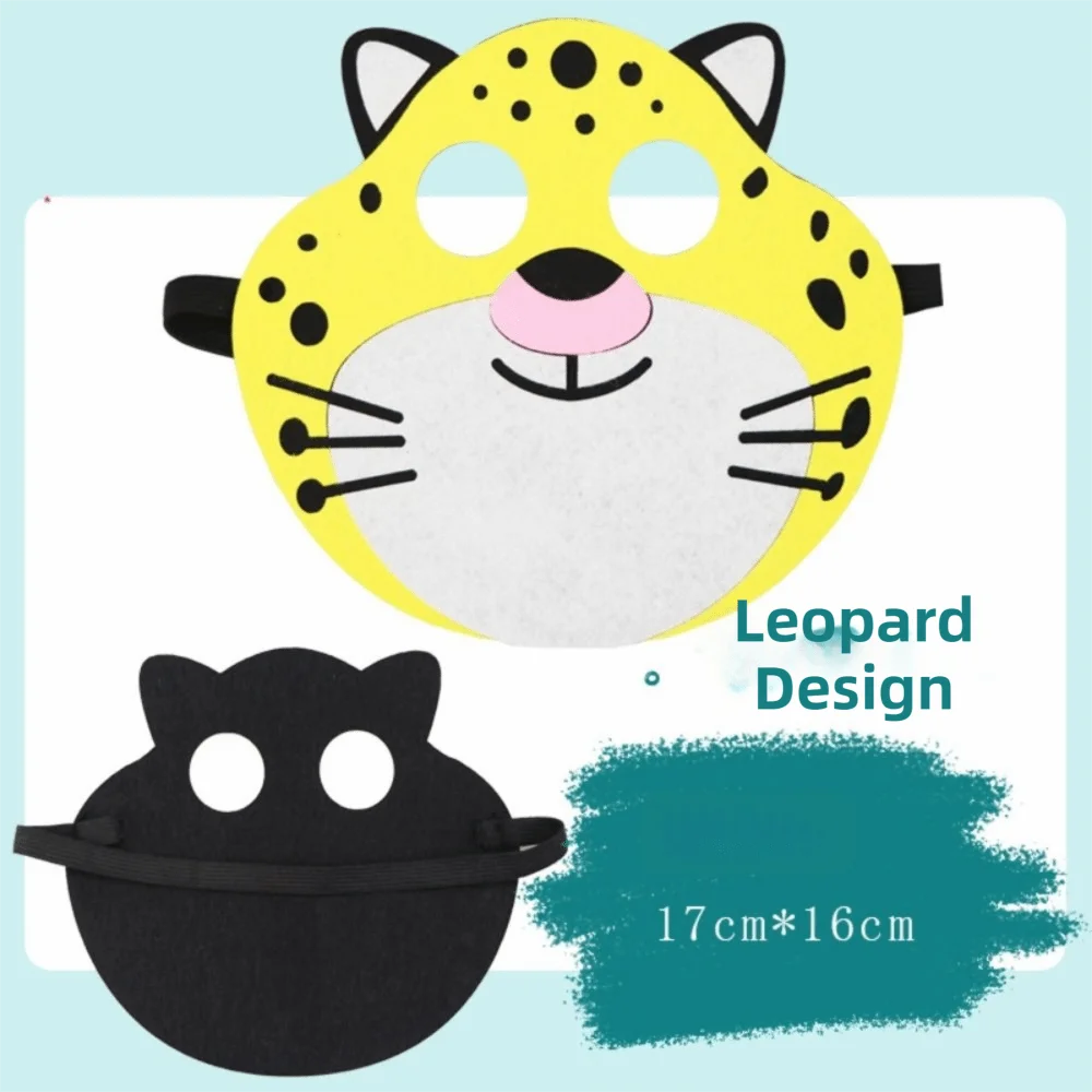 4 pezzi per bambini, maschera per animali in feltro, materiale in feltro, design a fumetti, mezza maschera per orecchie di animali, per bambini
