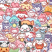 100pcs Cute Cartoon Sanrio Stickers My Melody Kuromi Handbag Decoration Stickers Cinnamoroll Children's Gift Sticker Bag