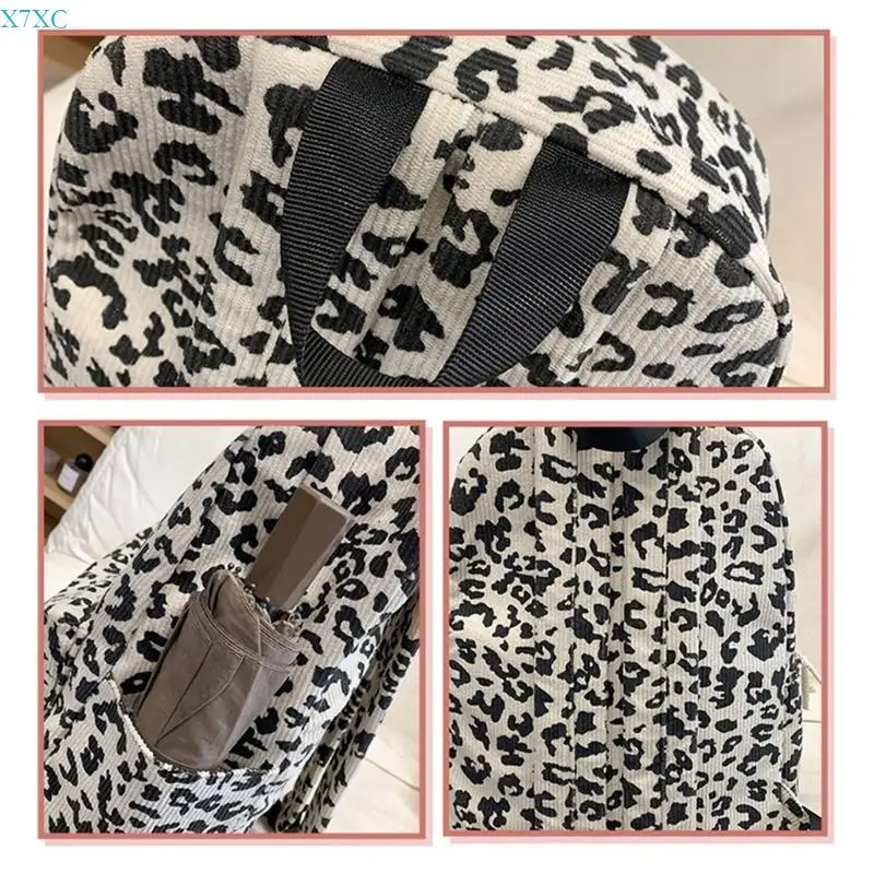 X7XC Luipaardprint Rugzak Schooltas Herfst Winter Rugzak Dagrugzakken met grote capaciteit