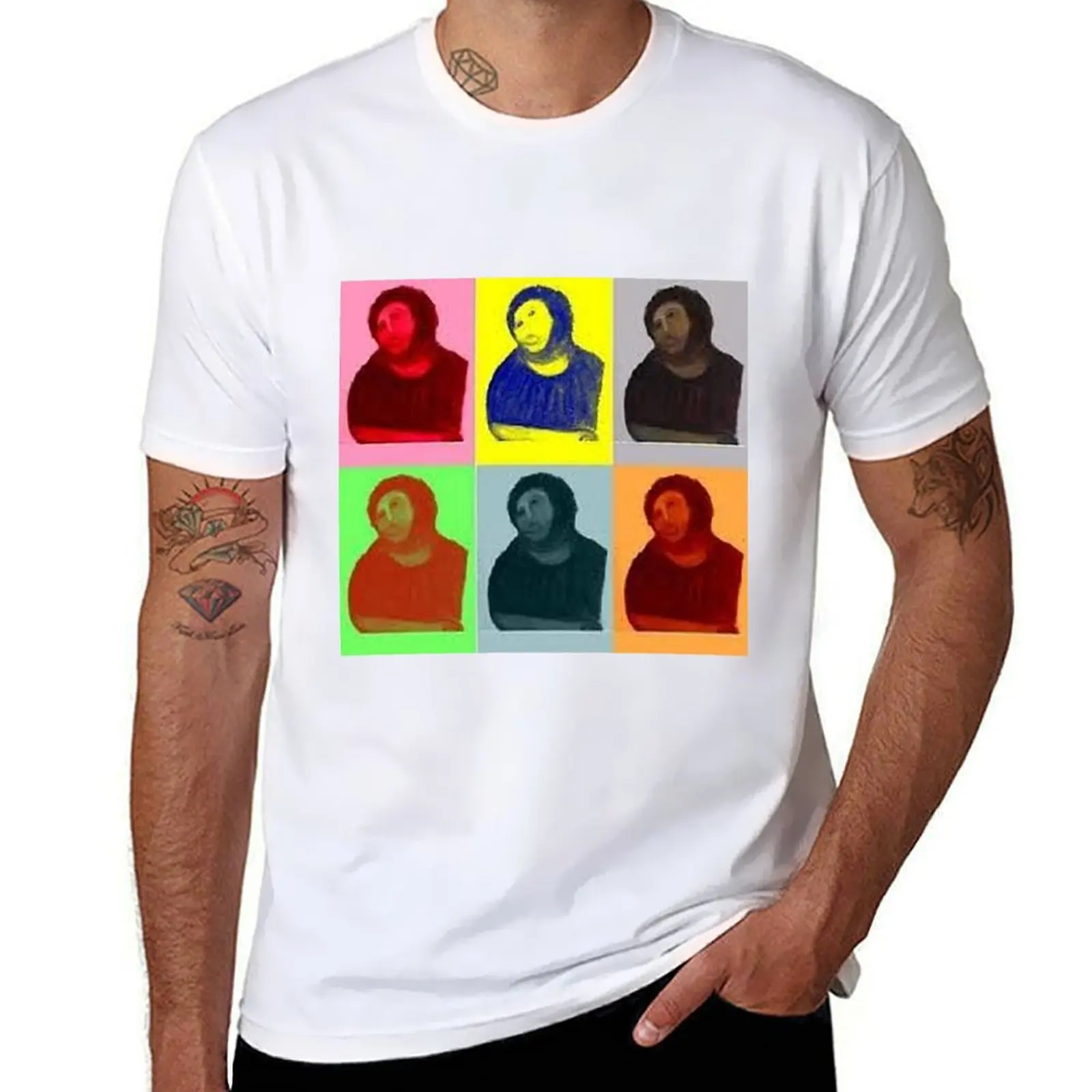 

Ecce Homo Warhol Pop Art Style T-Shirt cotton tshirt 100% black cotton t-shirt plain for man package T-Shirt