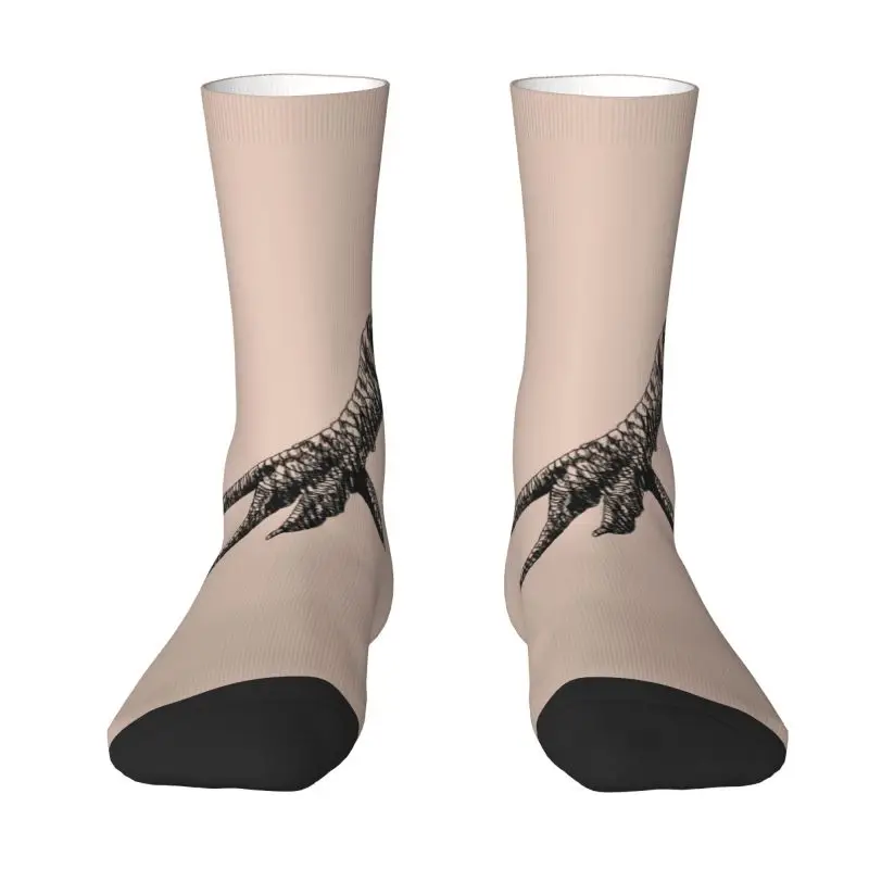 Custom Fun Mens Chicken Foot Sketch Dress Socks Unisex Warm Comfortable 3D Printed Cartoon Animal Crew Socks