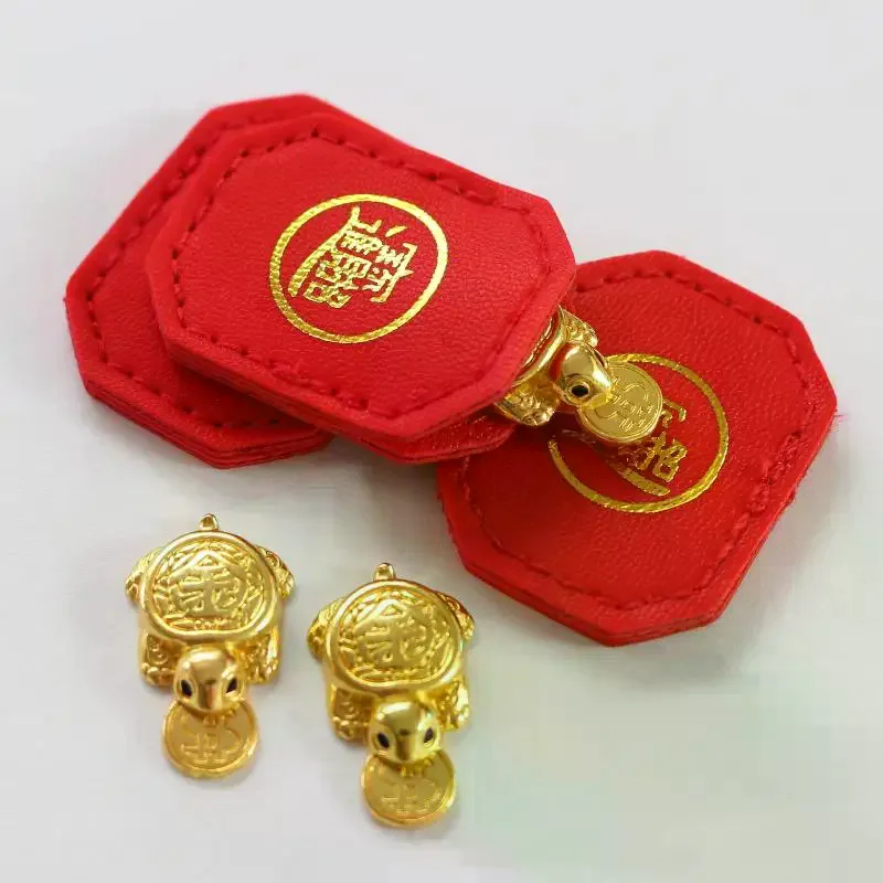 Fengshui Lucky Turtle Wallet Charm Money-biting Turtle Ornaments Decor For Longevity Protection & Financial Stability
