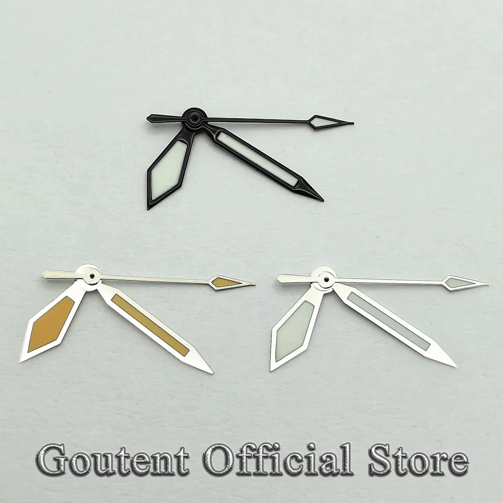 Goutent new silver/silver yellow/black watch pointer green luminous hand sticker NH35 NH36 automatic movement