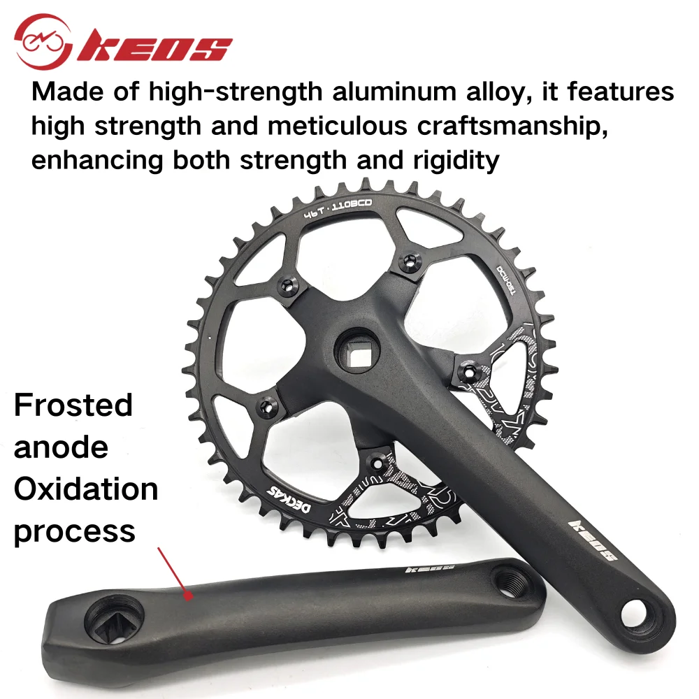 KEOS مربع تفتق كرانسيت CNC الألومنيوم 110BCD سلسلة ضيقة واسعة 7-12 سرعة دراجة السواعد 36-52T أجزاء دراجة الطريق خفيفة الوزن #4