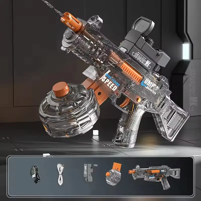 Pistole ad acqua elettriche per adulti Potente schizzo automatico Aspirazione d'acqua Blasters Estate Giocattolo da spiaggia all'aperto per regalo per bambini