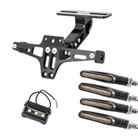 Soporte de matrícula para motocicleta, soporte de matrícula con luces intermitentes para Yamaha MT07, Kawasaki Z800, Honda y BMW