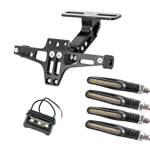Soporte de matrícula para motocicleta, soporte de matrícula con luces intermitentes para Yamaha MT07, Kawasaki Z800, Honda y BMW