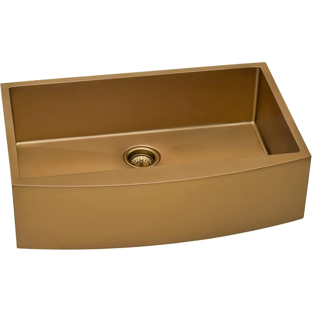 Pia de Cozinha Estilo Fazenda com Frente em Aço Inoxidável de 30 Polegadas - Bronze Fosco - Bowl Único - RVH9660CP