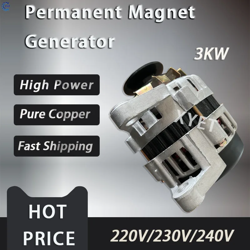 High Power 3KW 2KW Small Permanent Magnet Brushless Dynamo Constant Voltage AC 220V 3000W High Power Household Generator For DIY