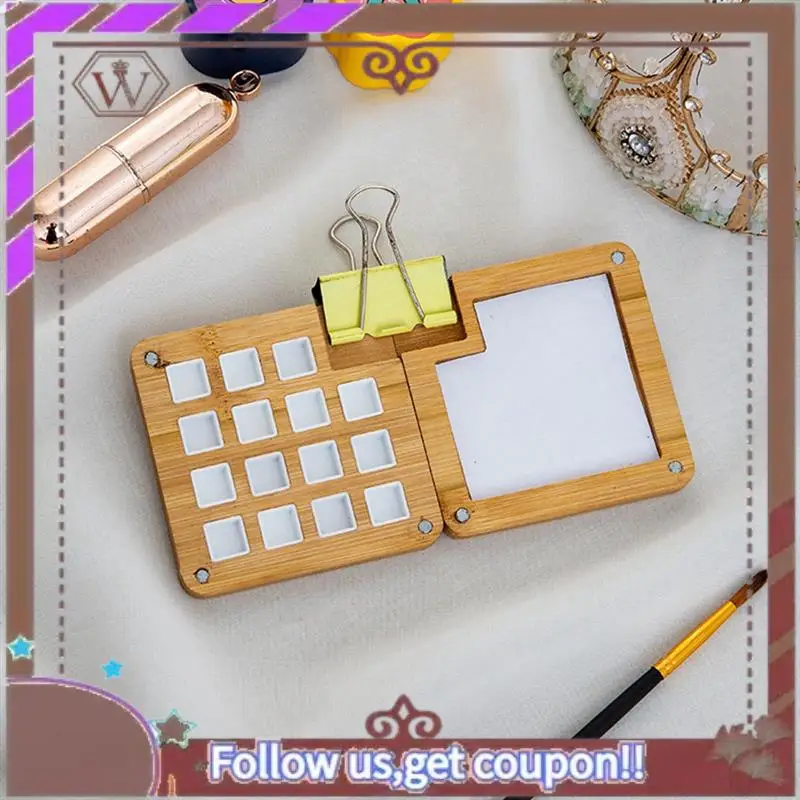 ABBG-لوحة ألوان مائية محمولة صندوق صينية طلاء صغير للفنانين في الهواء الطلق كراسة الرسم لوحة الغواش متينة وسهلة التركيب