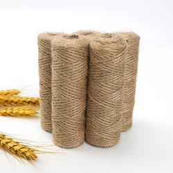 Twisted Hemp Cords 50mx1.5mm Jute Rope Twine Ribbon Hanging Tag String DIY Handmade Wedding Bouquet Wrapping Ribbon Decoration