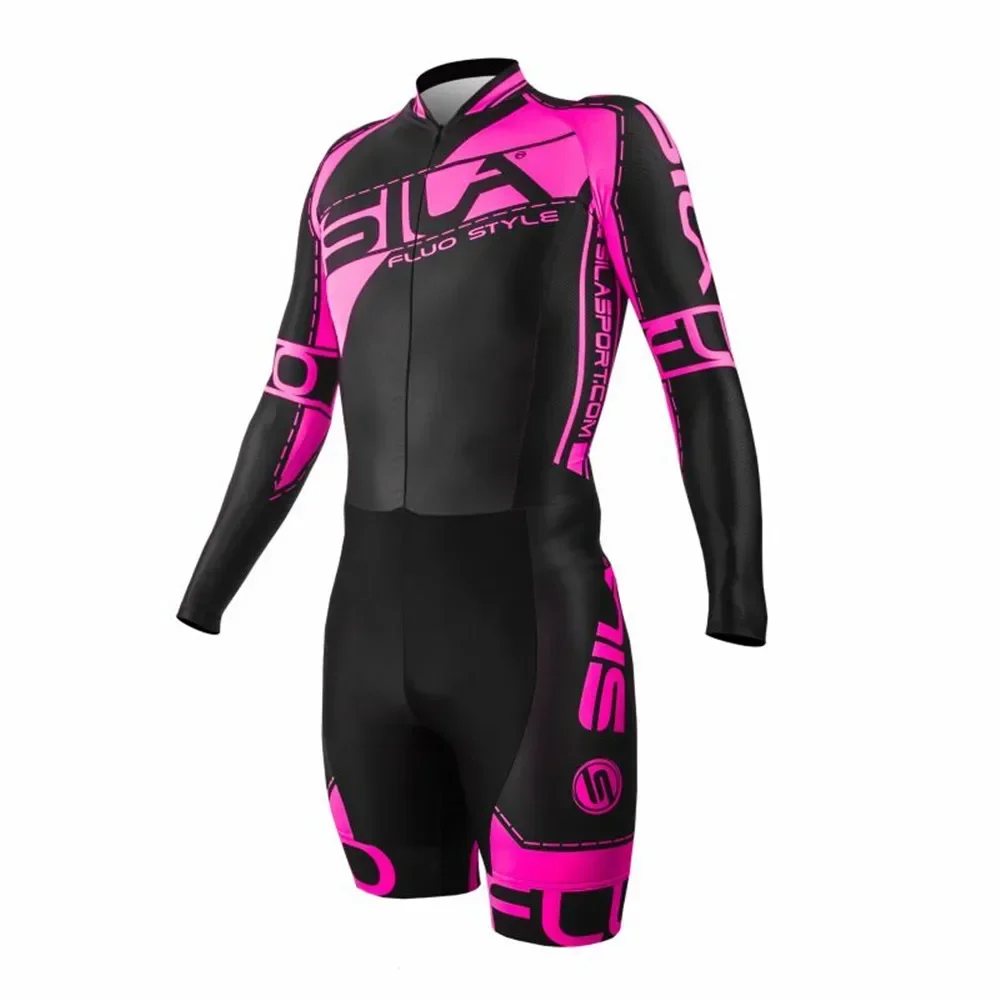 Sila children and adolescents Long Sleeve Triathlon Skinsuit Cycling Suit Bike Jersey Jumpsuit MtbCiclismo Speed Skaters Suit