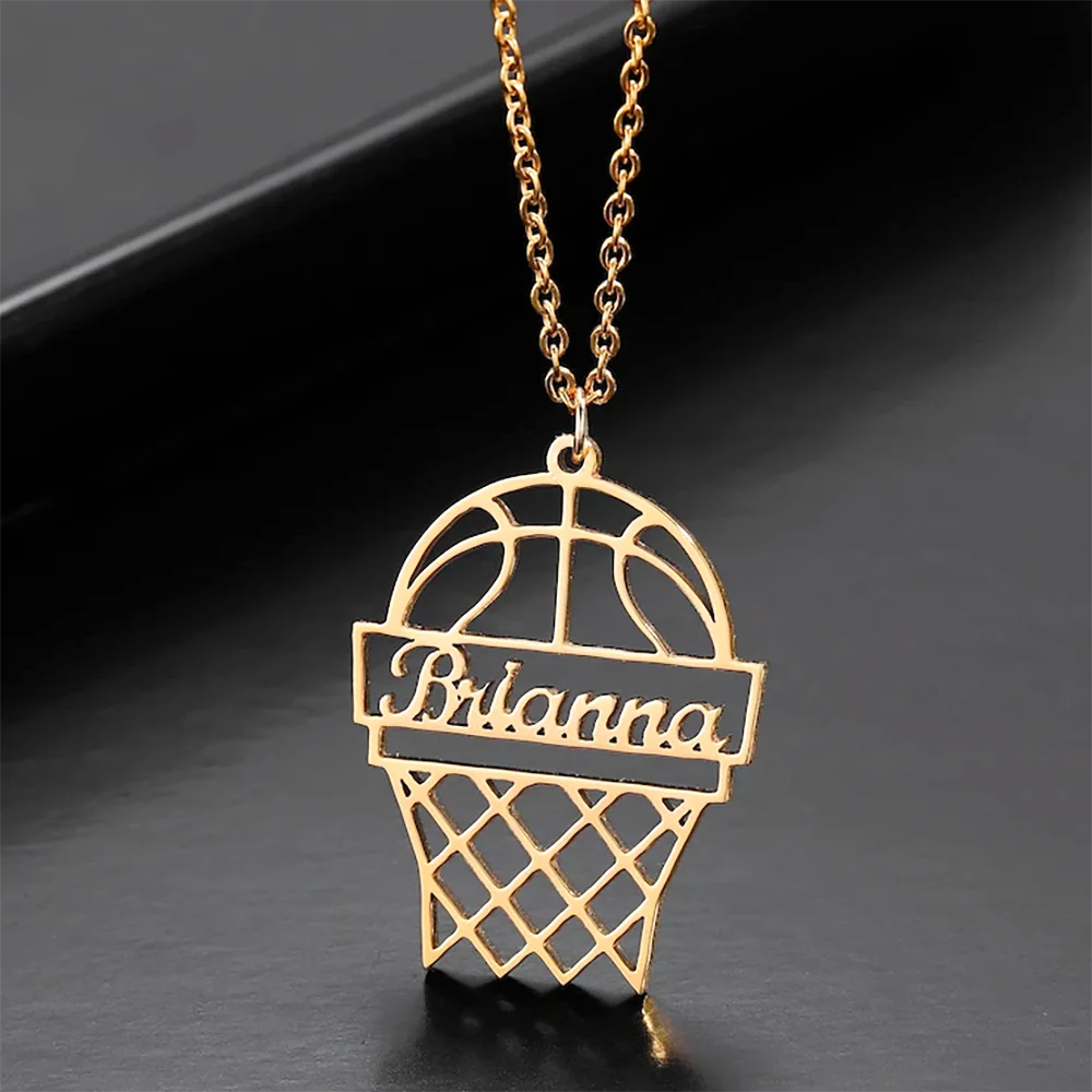 Personalized Basketball, Basketball Hoop Necklace, Fashionable And Beautiful, Made Of Stainless Steel Metal Material