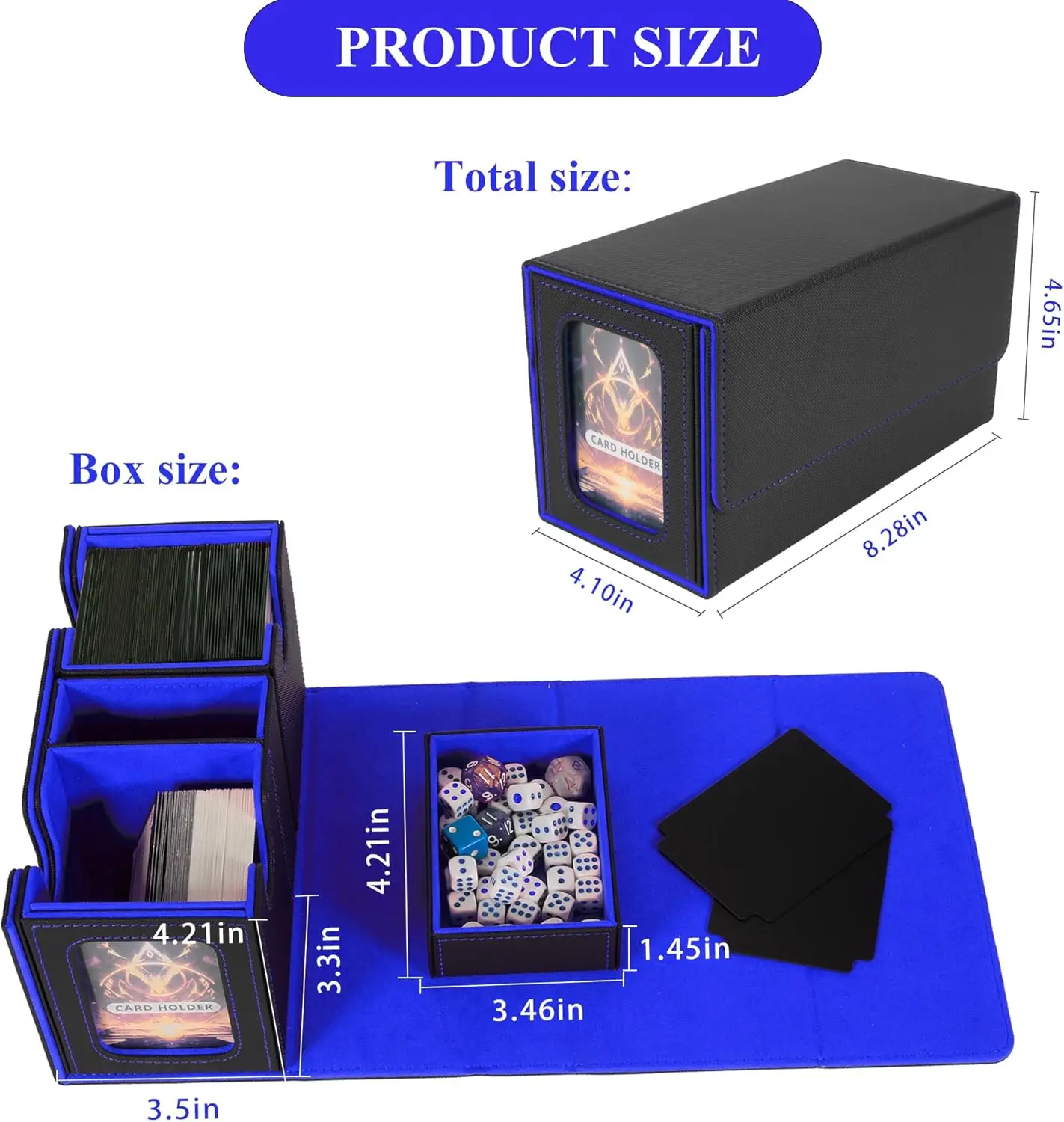 Card Deck Box Organizer Holder Storage Hobbies for Commander Mtg Card Carrying Organiser Case Leather Card Deck Storage Box