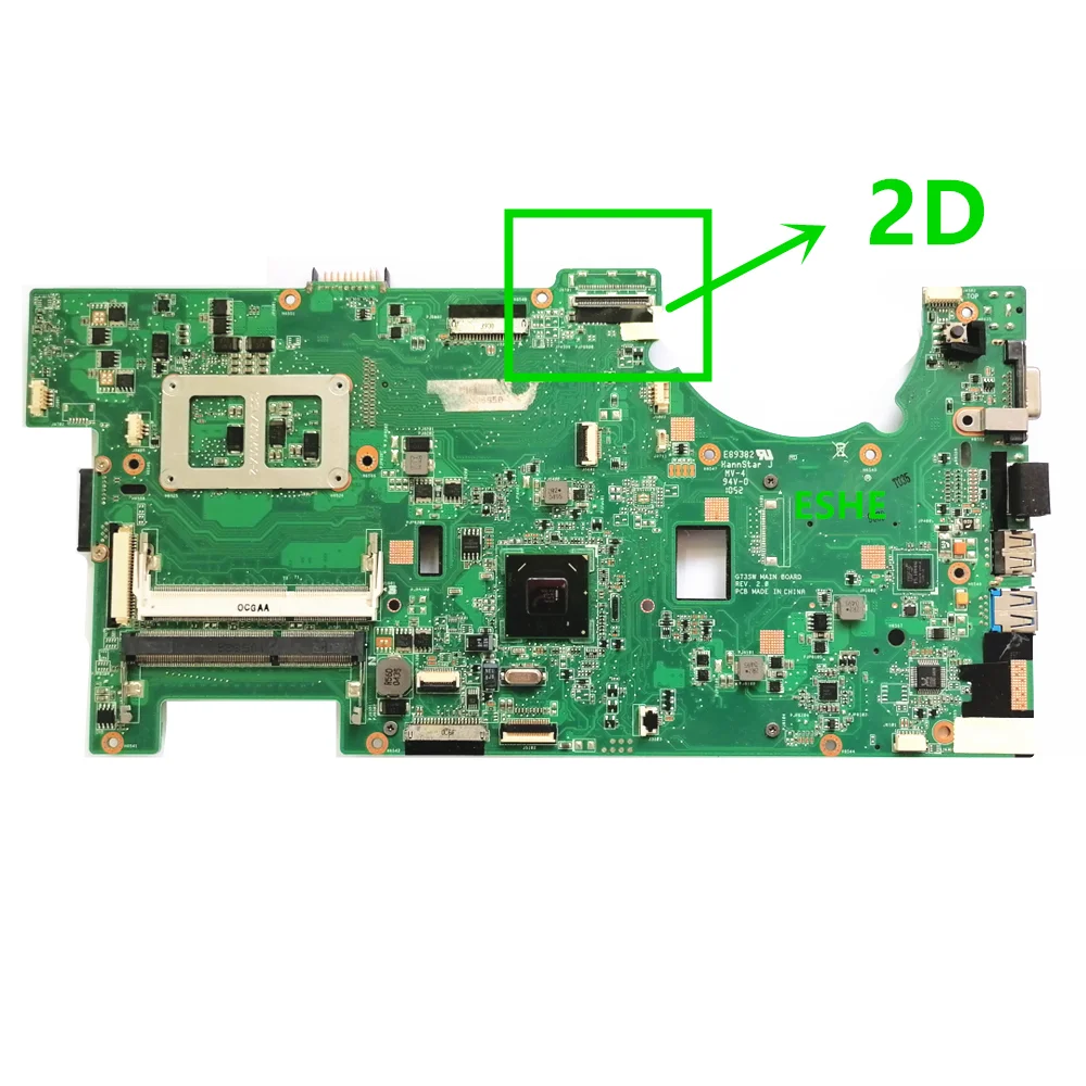 For ASUS G73 G73S G73SW Laptop Motherboard G73SW Motherboard REV2.0 HM65 2D 4 memory slot 100% test work