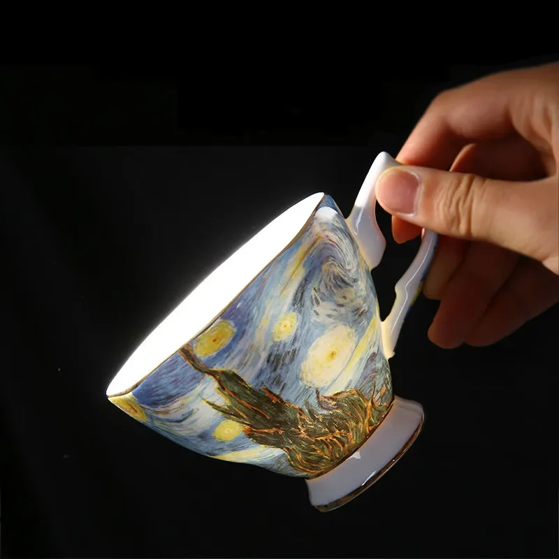 Tazas de café con pintura artística de Van Gogh, la noche estrellada, girasoles, The Sower Irises, tazas de té de café de saint-remy, nuevas