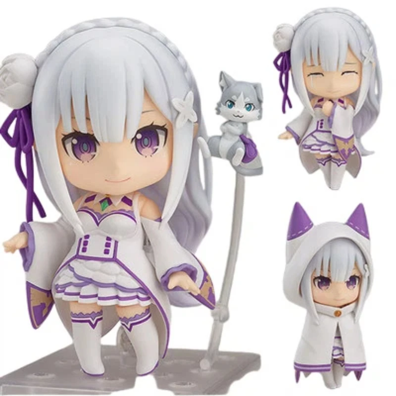 إعادة: صفر إميليا 751 Q نسخة Nendoroid Posable أنيمي الشكل مع ألعاب مبادلة الوجه دمية لطيفة تحصيل هدايا تزيين سطح المكتب
