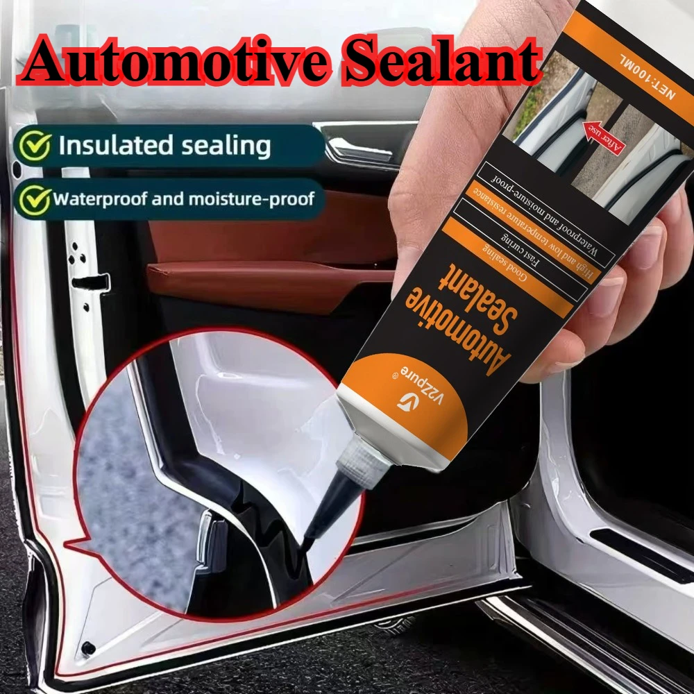 Selante automotivo preto para-brisa, adesivo de silicone, selante eficiente para janela, cola universal, à prova d'água, selador de reparo