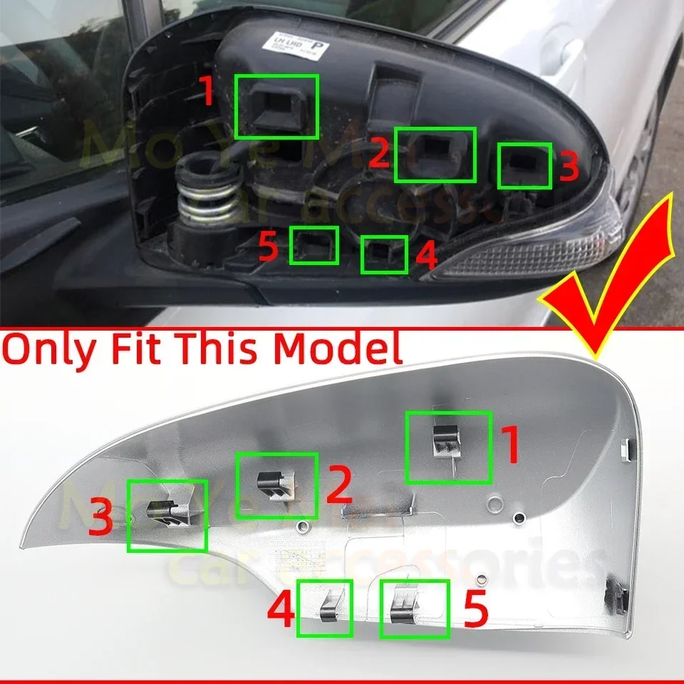 Rear View Mirror Cap Cover For Toyota Yaris Hatchback 2013 2014 2015 2016 2017 2018 2019 Door Outside Mirror Housing Shell Lid