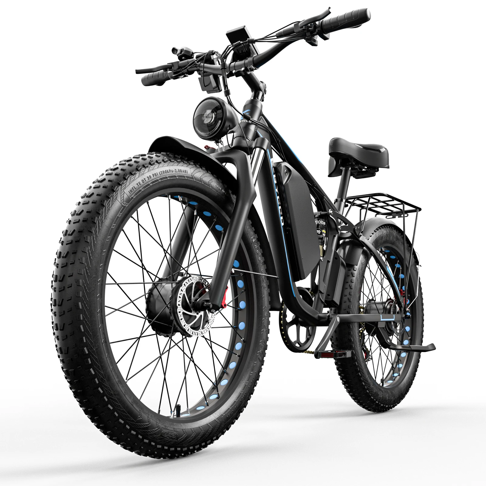 Electric Bicycle E-BYCCO-EB7 Pro 3000W Motor 52V23AH Waterproof Battery Off-Road Electric bike 26*4.0Fat Tire All Terrain E Bike