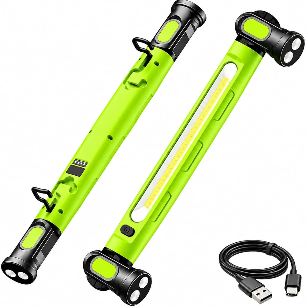 Work Light Rechargeable LED Work Light with Magnetic Bases and Hooks 360° Rotation Portable Flashlight For Car Repair, Garage,