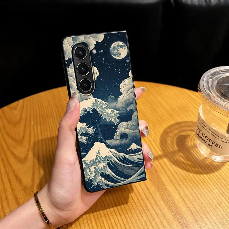 Starry Night Breakers Phone Cover Case for Samsung Galaxy Z Fold 8 Ultra ZFold4 ZFold3 Z Fold 7 6 5 4 3 ZFold5 ZFold7 ZFold6