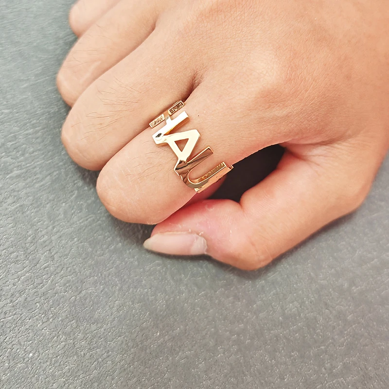 

Customized Name Letter Stitching Bracelet Stainless Steel Adjustable Personality Charm Ring Men Women Jewelry Birthday Gift