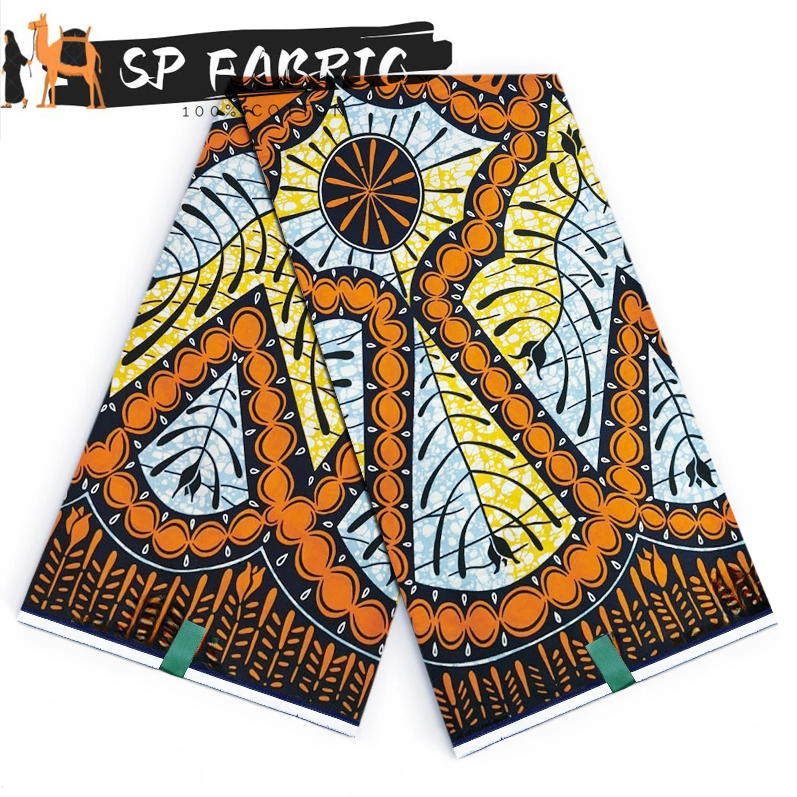 

High Quality African Wax Fabric 6 Yards 100% Cotton New Design 2025 New Style Latest Sewing Fashion African Bag Clothes