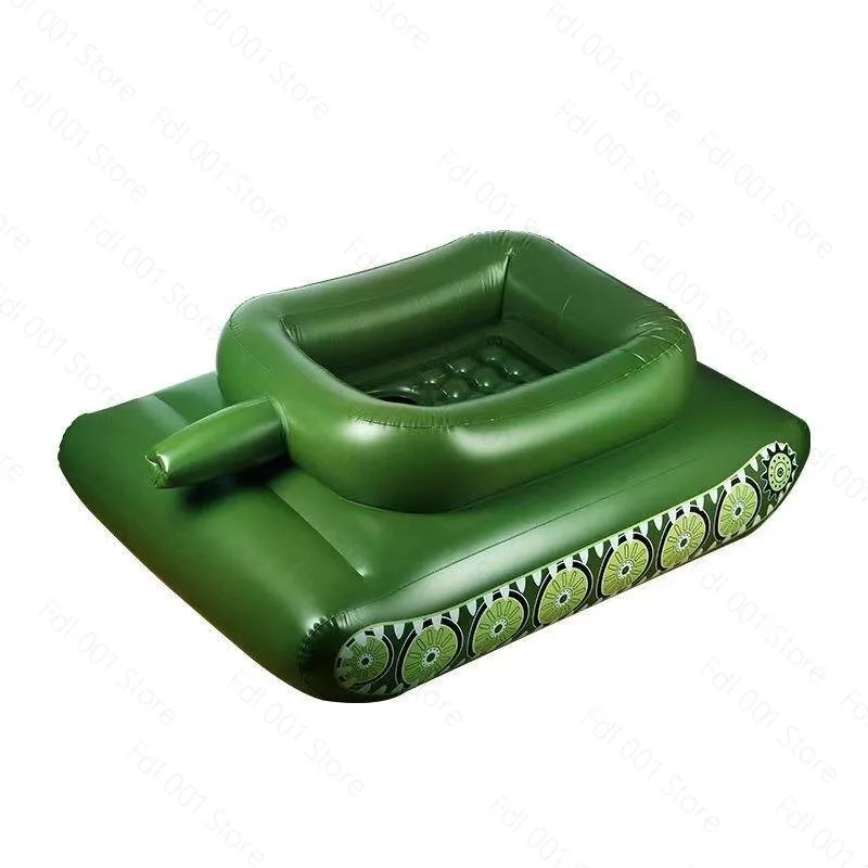 Inflatable Water Play Equipment Water Battle Tank Toy with Pool Party Swim Ring & Spray Car