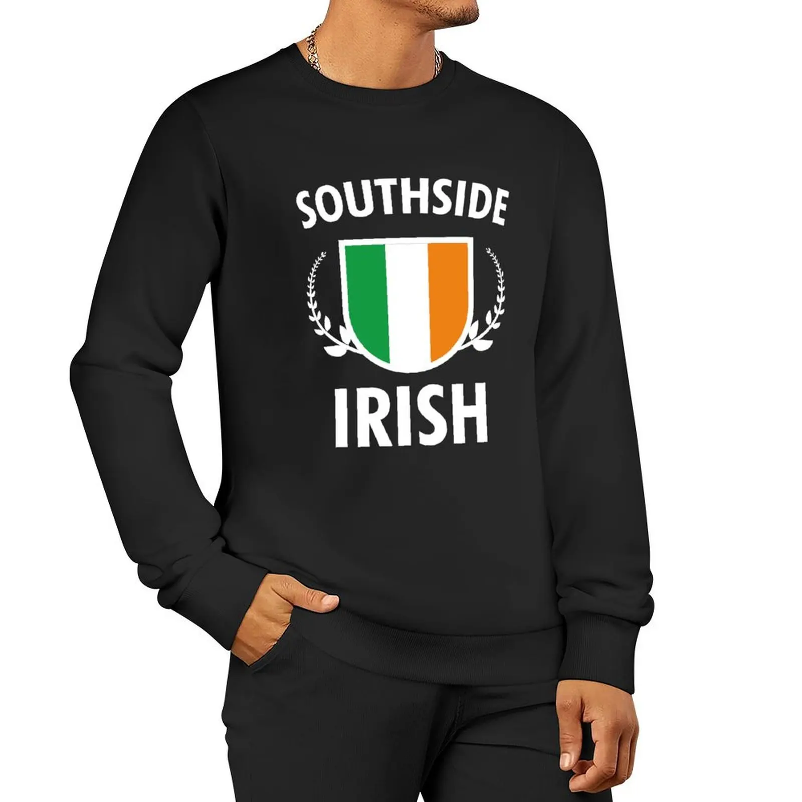 CHICAGO SOUTHSIDE IRISH - Irish Designs, Quotes, Sayings - Writing With a Flag Pullover Hoodie