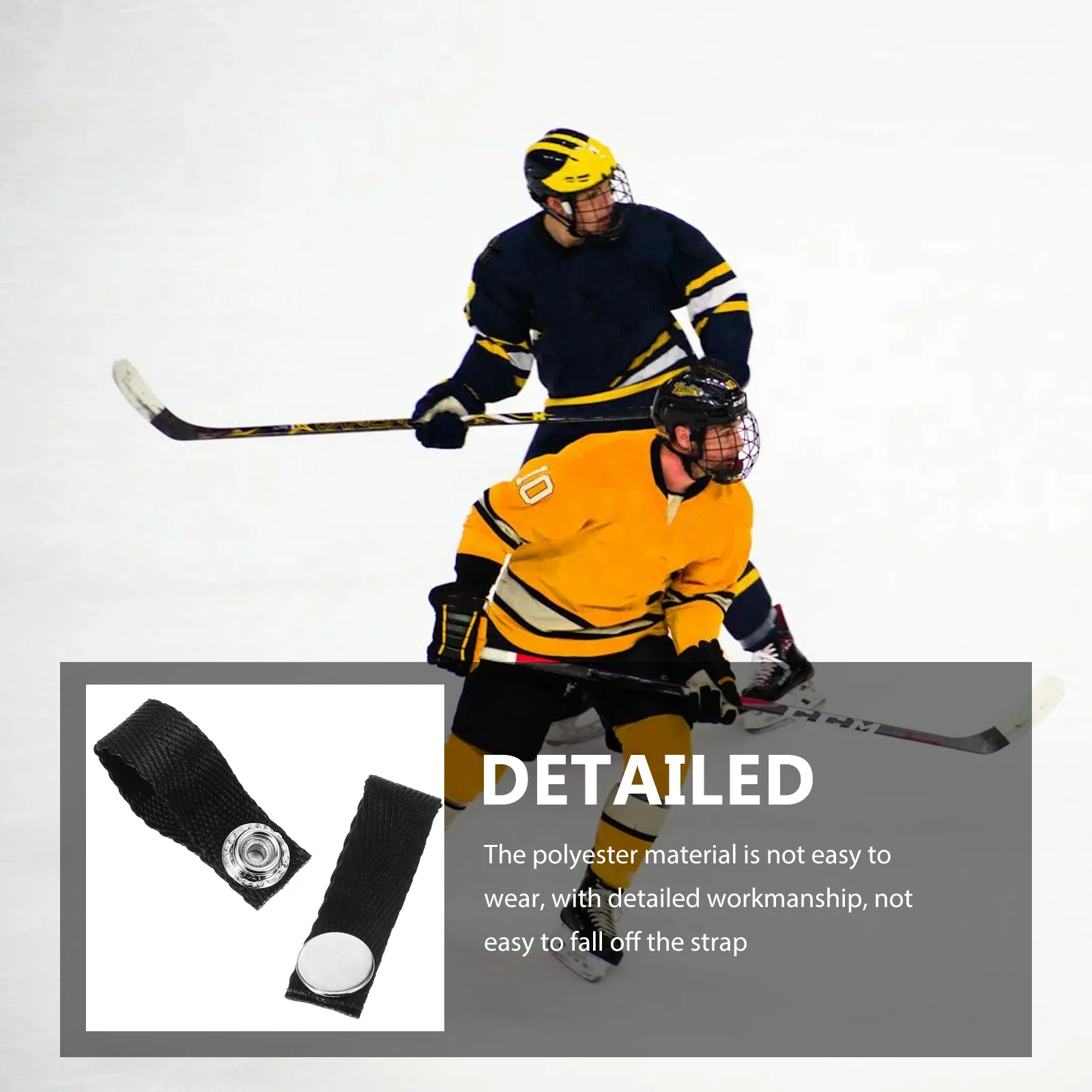 2Pcs Polyester Hockey Chin Strap Lightweight Breathable Sports Chin Band Replacement Accessories Secure Fit