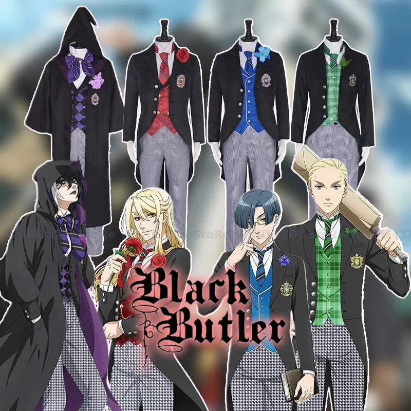 Anime Black Butler Ciel Cosplay Japanese Guregori Costume Baioretto Boarding School Gregory Violet Men Uniform Suits Halloween