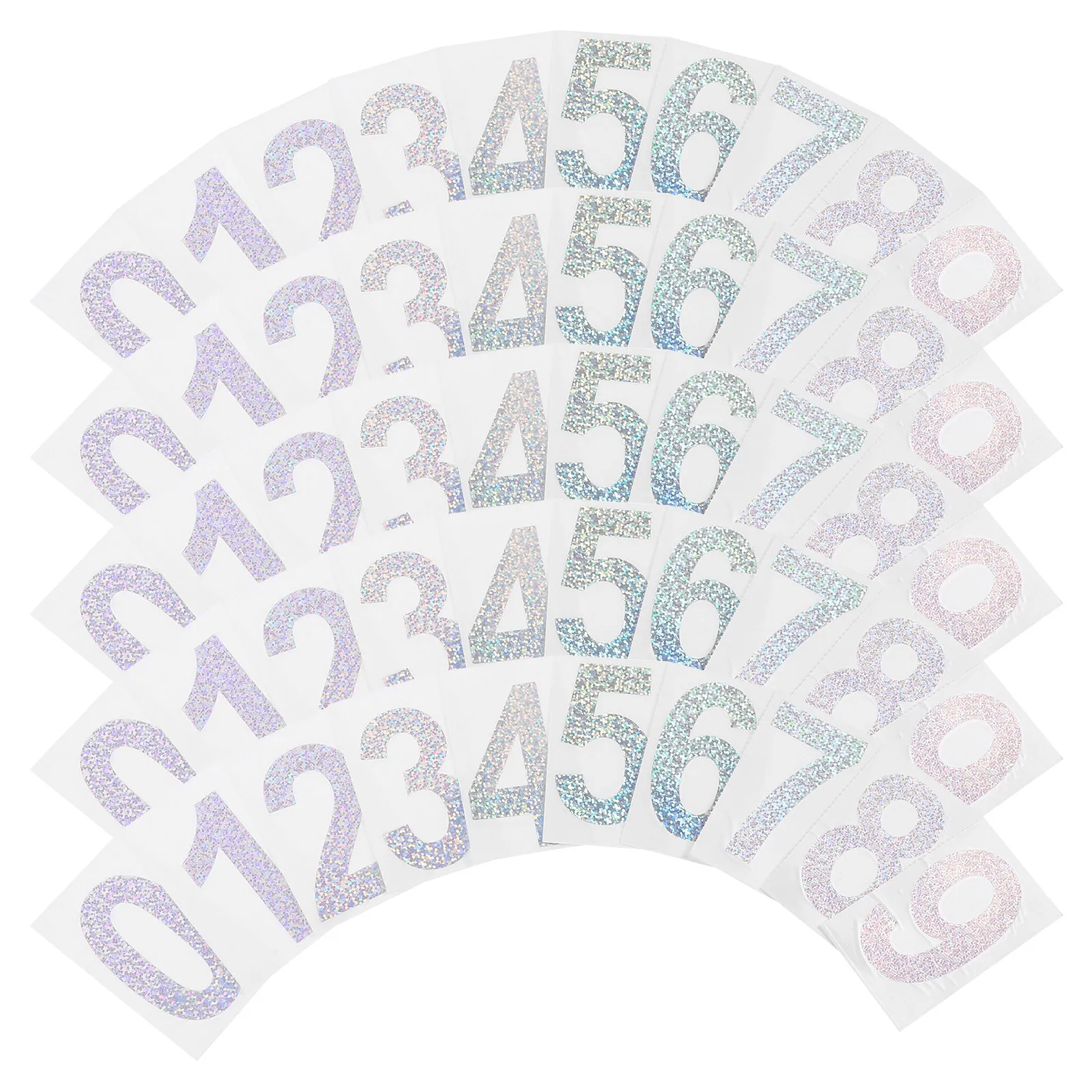 5Sets Reflective Number Stickers for Mailbox Exterior Door Address Numbers Easy Apply Remove Luminous Sunproof PVC Adhesive