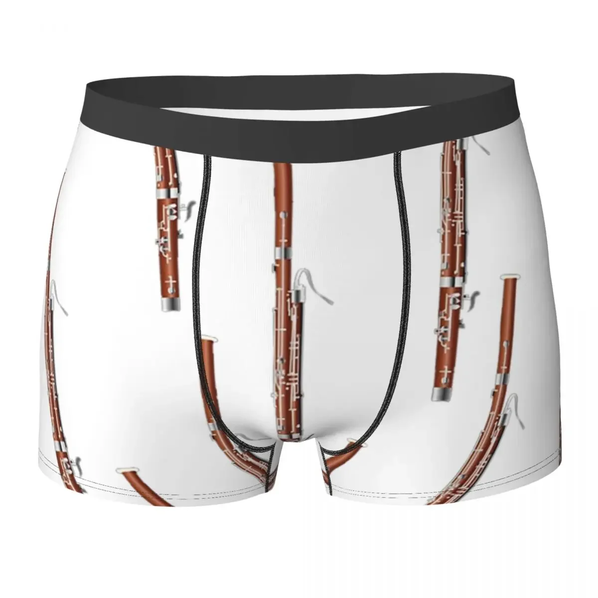 Boxer Underpants Shorts Bassoon On Black Panties Men's Ventilate Underwear for Homme Man Boyfriend Gifts