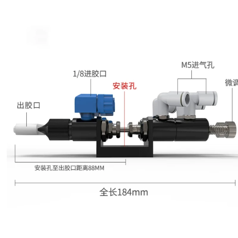 23AB Suck‑Back Two‑Component Dispensing Valve, Double Liquid AB Glue Valve with Bell‑Mouth Bayonet Interface