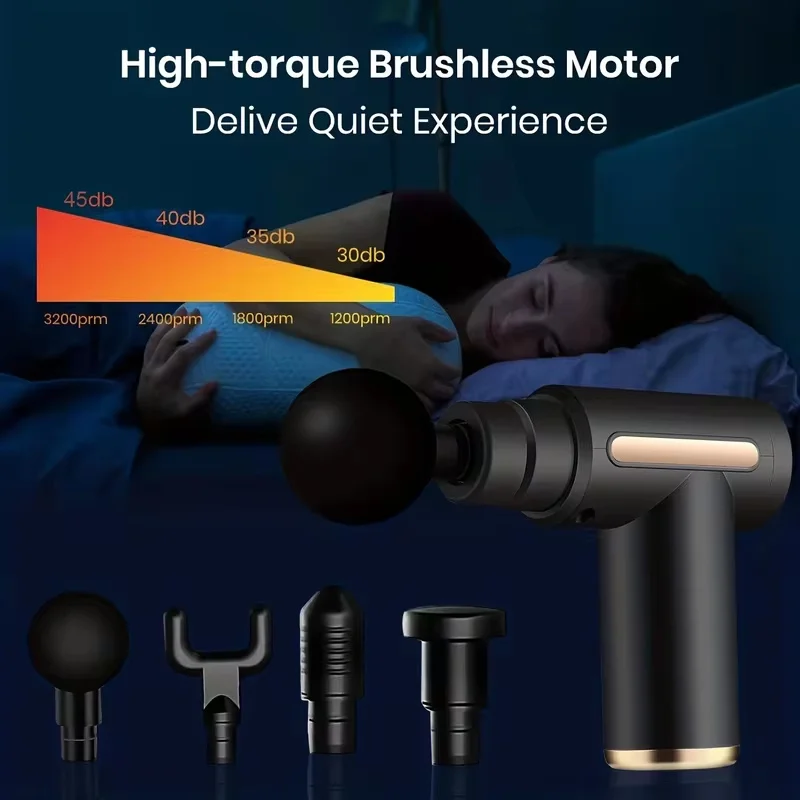 Fitness Muscle Relaxer Fascia Gun Rechargeable Portable Full Body Cervical Massager Mini Multi Speed Adjustable Massage Gun image 4