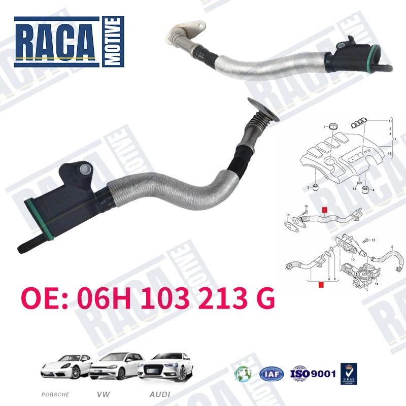 For Audi A4 A5 A6 A8 Q5 S8 VW Amarok PCV Valve Breath Hose Oil Water Separator Vent Hose Exhaust Pipe 06H103213G 06H103213G