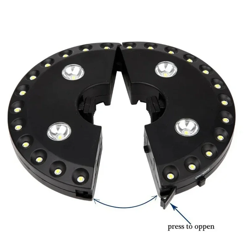 Cordless umbrella light for camping tents or outdoor use, super bright umbrella pole light, 28 LED lights, 3 brightness modes,