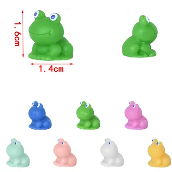 10 ks žabí zahradní dekorace malá plastová žába miniaturní pryskyřičné sošky žab sošky žab ochutnejte DIY světlé mini domácí dekorace 8 nejlepší prodej mini plastové žáby - №1