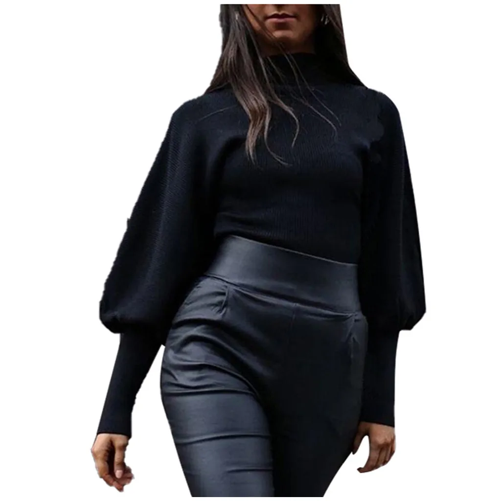 Ladies Sweaters High Neck Jerseys Brown Pullover Knitted Top for Women Turtleneck Black Fashion 2024 Cashmere Streetwear Jersey