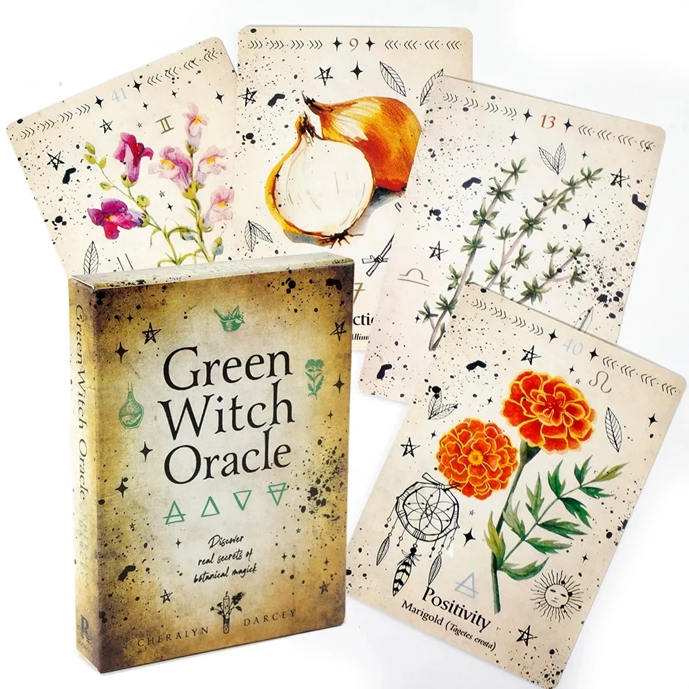 42 Cards / Deck Green Witch Oracle Cards Fortune Telling Tarot Card Games Divination Fate Family Party Entertainment Board Game