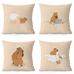 Cute Capybara Pillowcase Dormitory Decoration Office Living Room Sofa Home Pillowcase