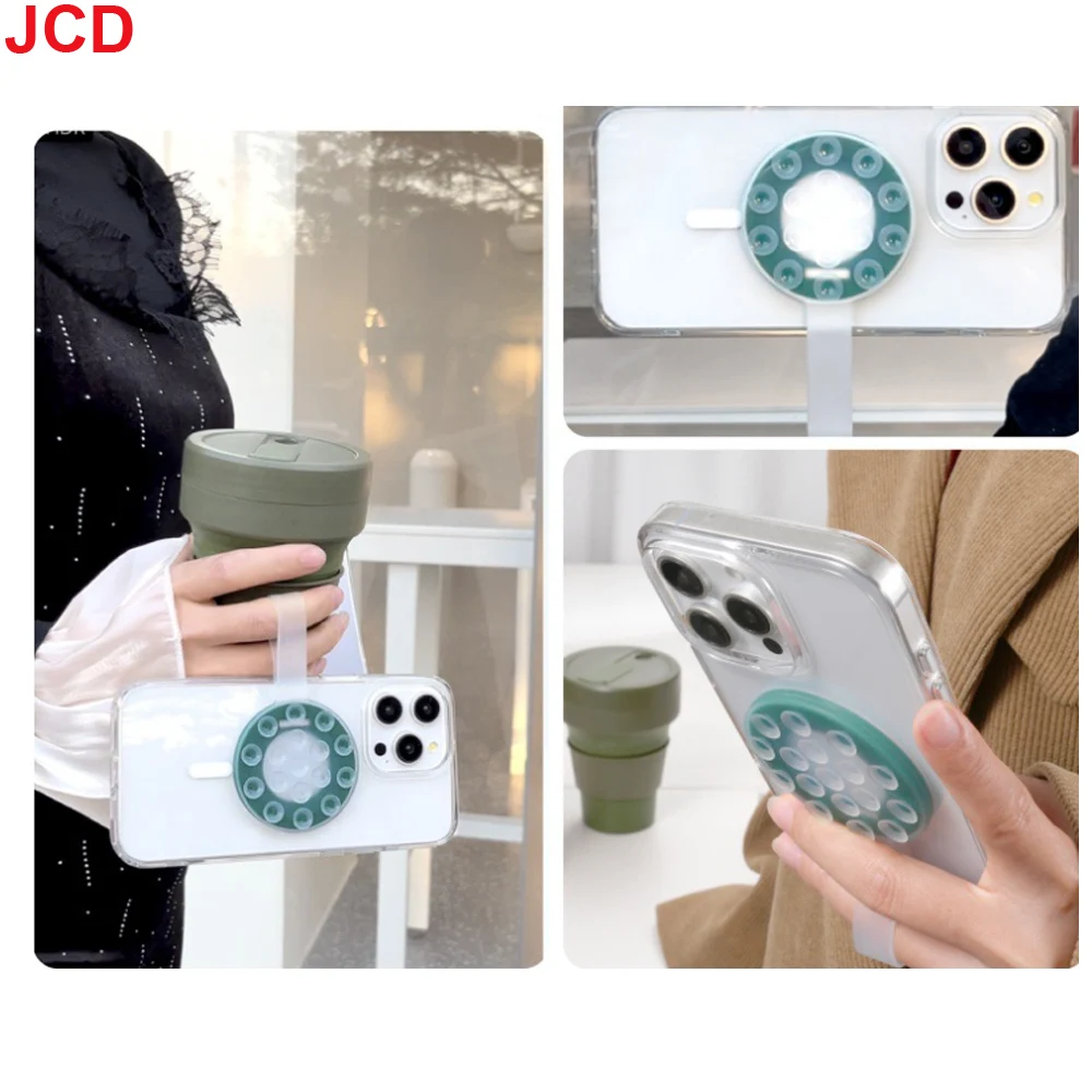 JCD 1개입 맥세이프 멀티 기능 자석 유니버설 폰 홀더 실리콘 흡착컵 휴대용 핸드헬드 스탠드