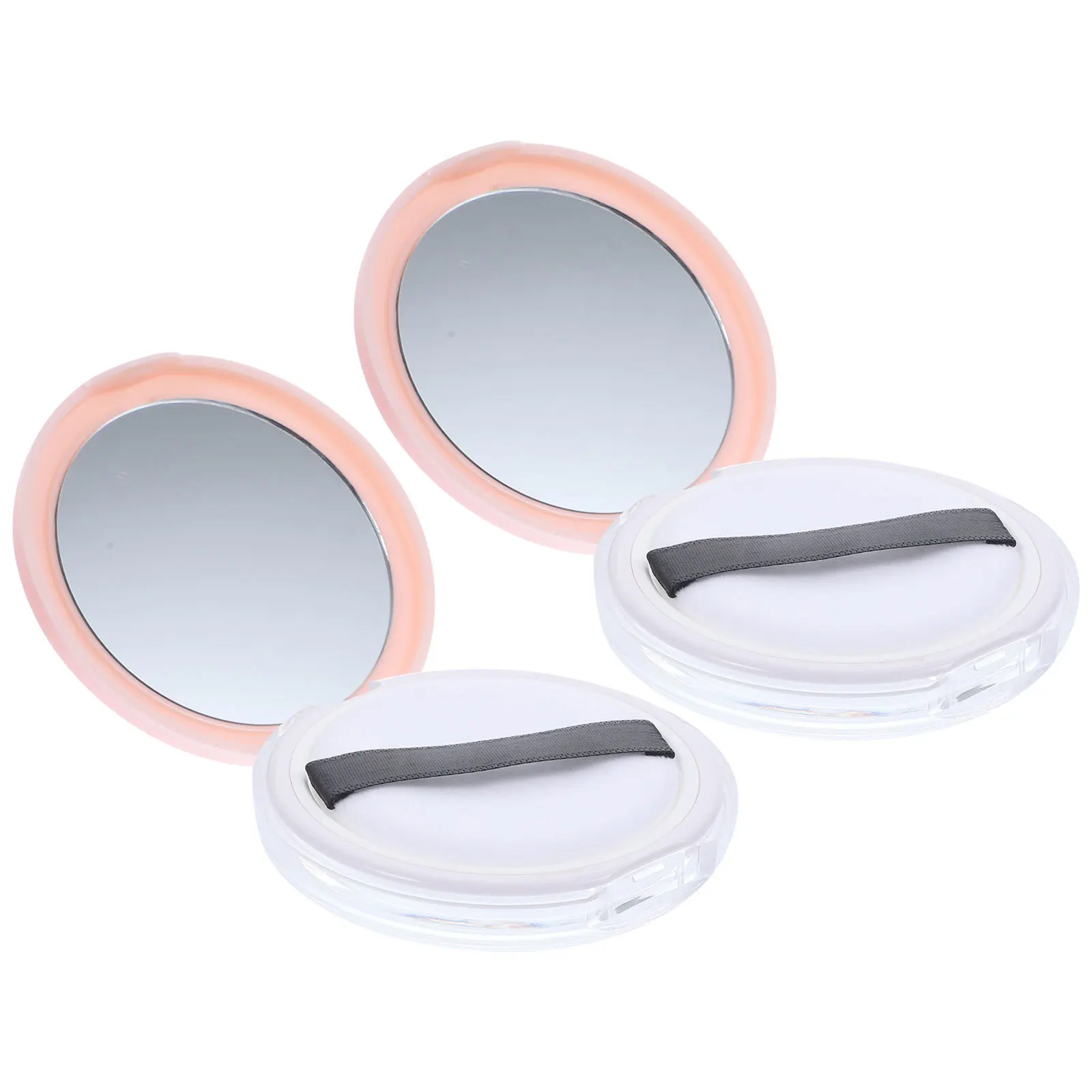 2pcs Portable Loose Powder Box 5G Travel Case For Makeup Foundation Empty Container With Puff Compact Reusable Lightweight